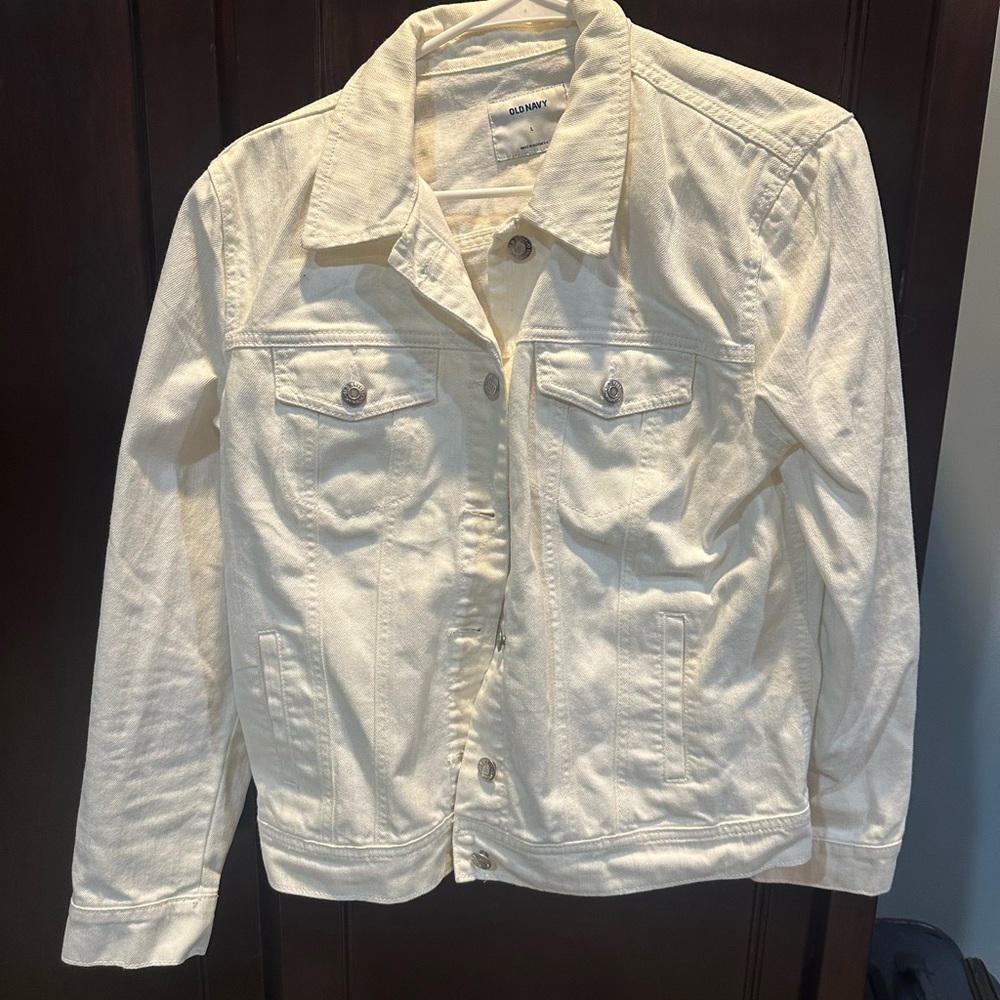Old Navy Women's White Denim Jacket